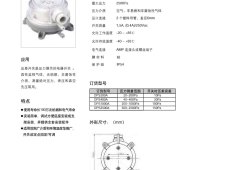 空氣壓差開關 DPS